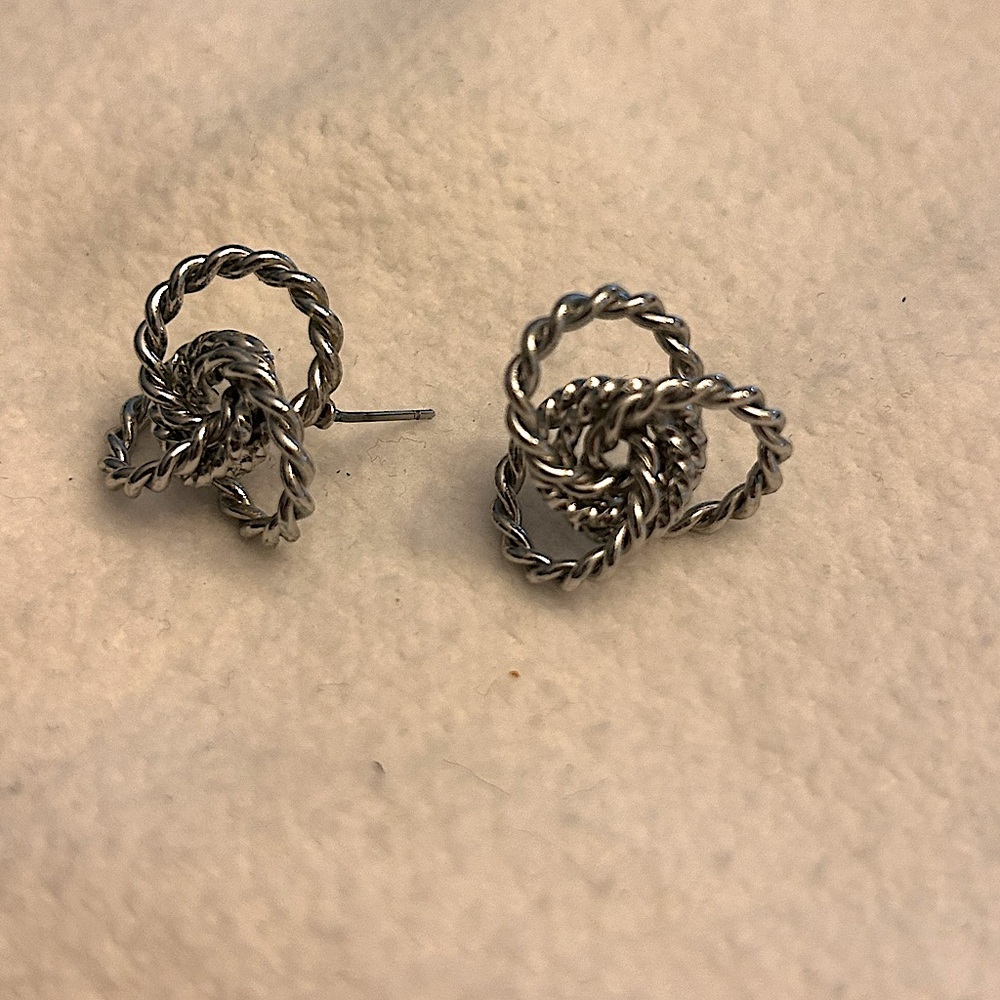 Silver Knot Earrings